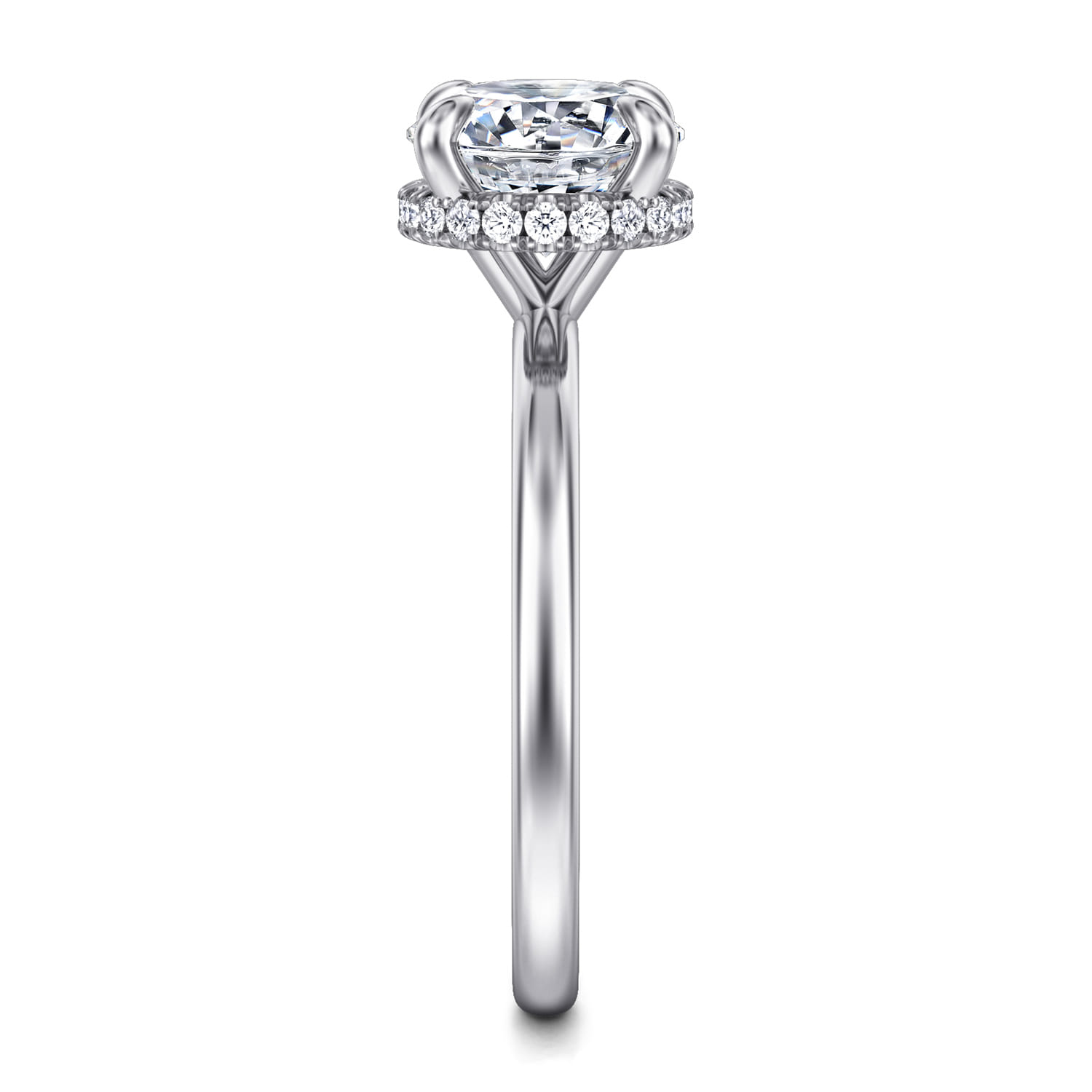 Rainah - 14K White Gold Round Diamond Engagement Ring - 0.12 ct - Shot 5