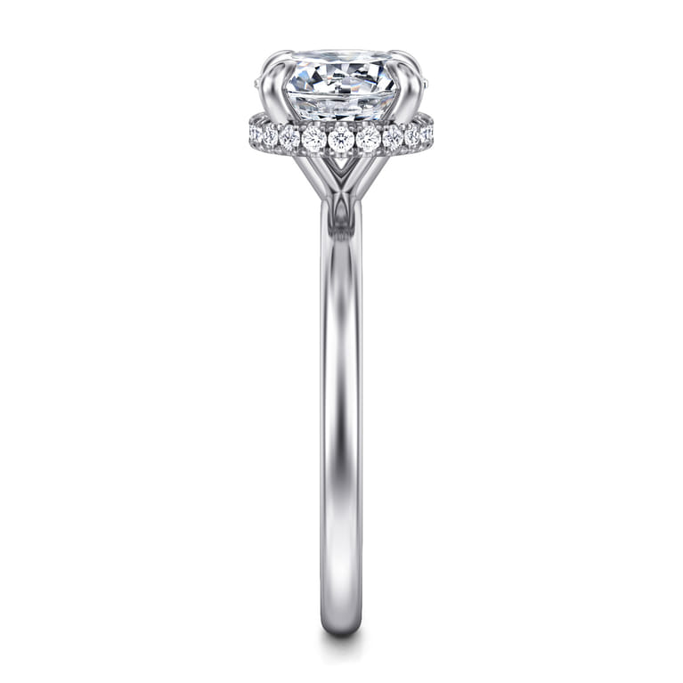 Rainah - 14K White Gold Round Diamond Engagement Ring - 0.12 ct - Shot 5