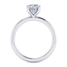 Ady - 14K White Gold Hidden Halo Round Diamond Engagement Ring - 0.05 ct