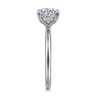 Ady - 14K White Gold Hidden Halo Round Diamond Engagement Ring - 0.05 ct