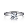 Daniele - 14K White Gold Round Solitaire Diamond Engagement Ring - 0.11 ct