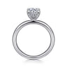 Daniele - 14K White Gold Round Solitaire Diamond Engagement Ring - 0.11 ct