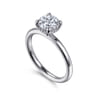 Daniele - 14K White Gold Round Solitaire Diamond Engagement Ring - 0.11 ct