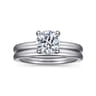 Daniele - 14K White Gold Round Solitaire Diamond Engagement Ring - 0.11 ct