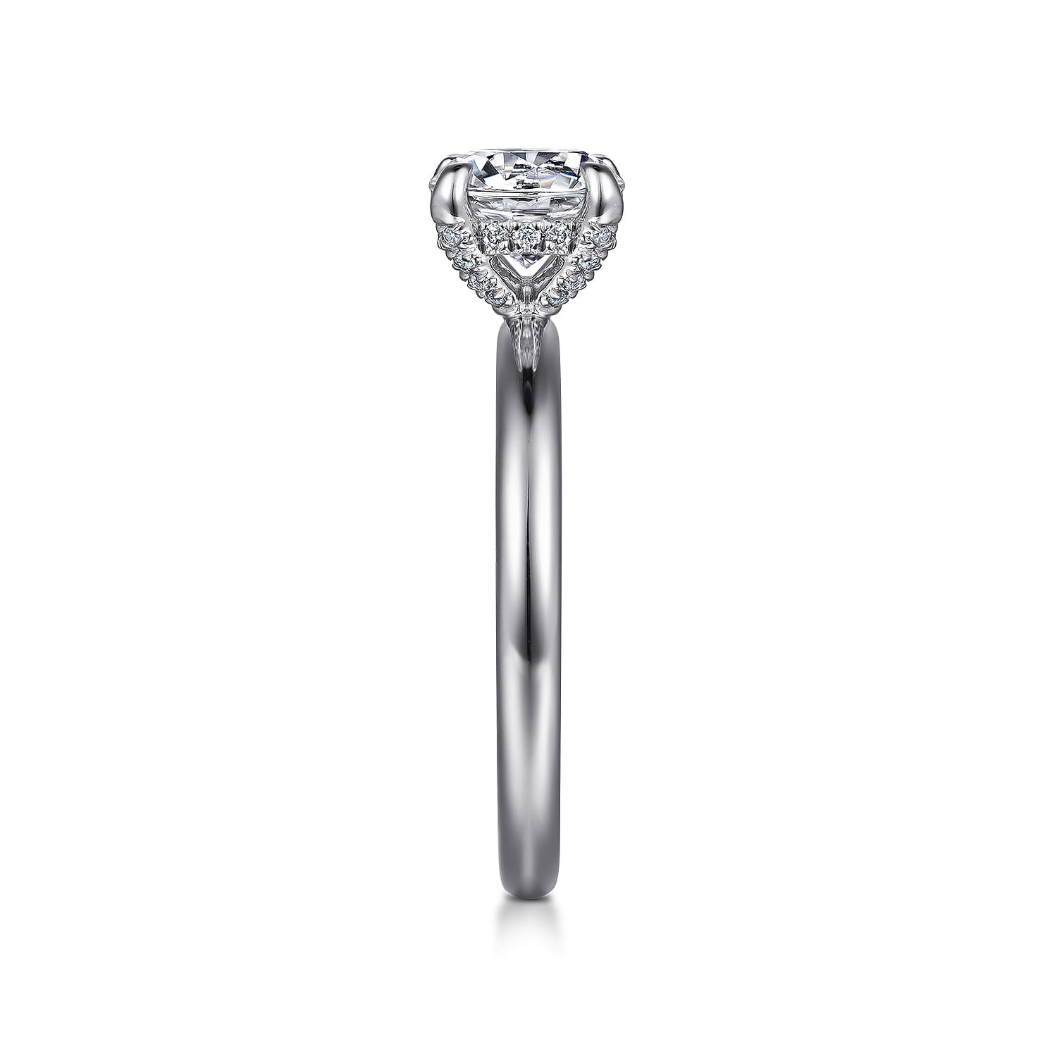 Daniele - 14K White Gold Round Solitaire Diamond Engagement Ring - 0.11 ct - Shot 5