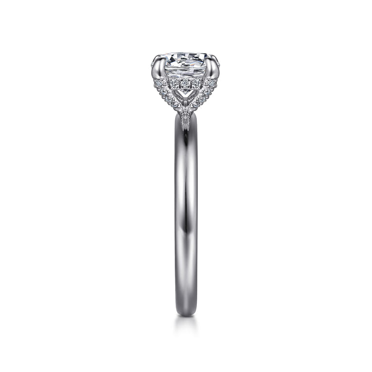 Daniele - 14K White Gold Round Solitaire Diamond Engagement Ring - 0.11 ct - Shot 5