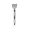 Daniele - 14K White Gold Round Solitaire Diamond Engagement Ring - 0.11 ct