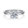 Daniele - 14K White Gold Round Solitaire Diamond Engagement Ring - 0.14 ct