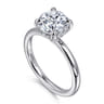 Daniele - 14K White Gold Round Solitaire Diamond Engagement Ring - 0.14 ct