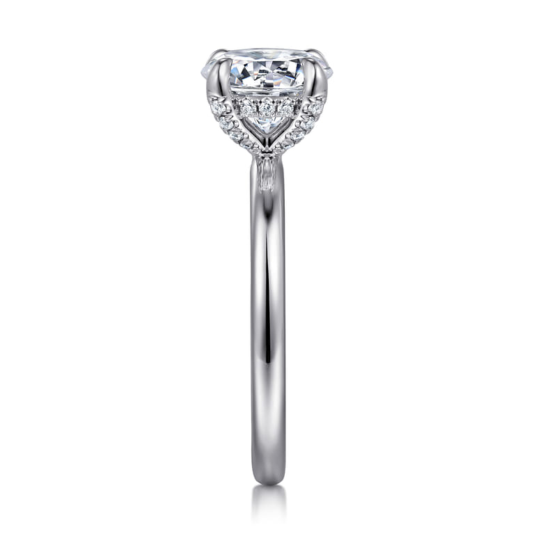 Daniele - 14K White Gold Round Solitaire Diamond Engagement Ring - 0.14 ct - Shot 5