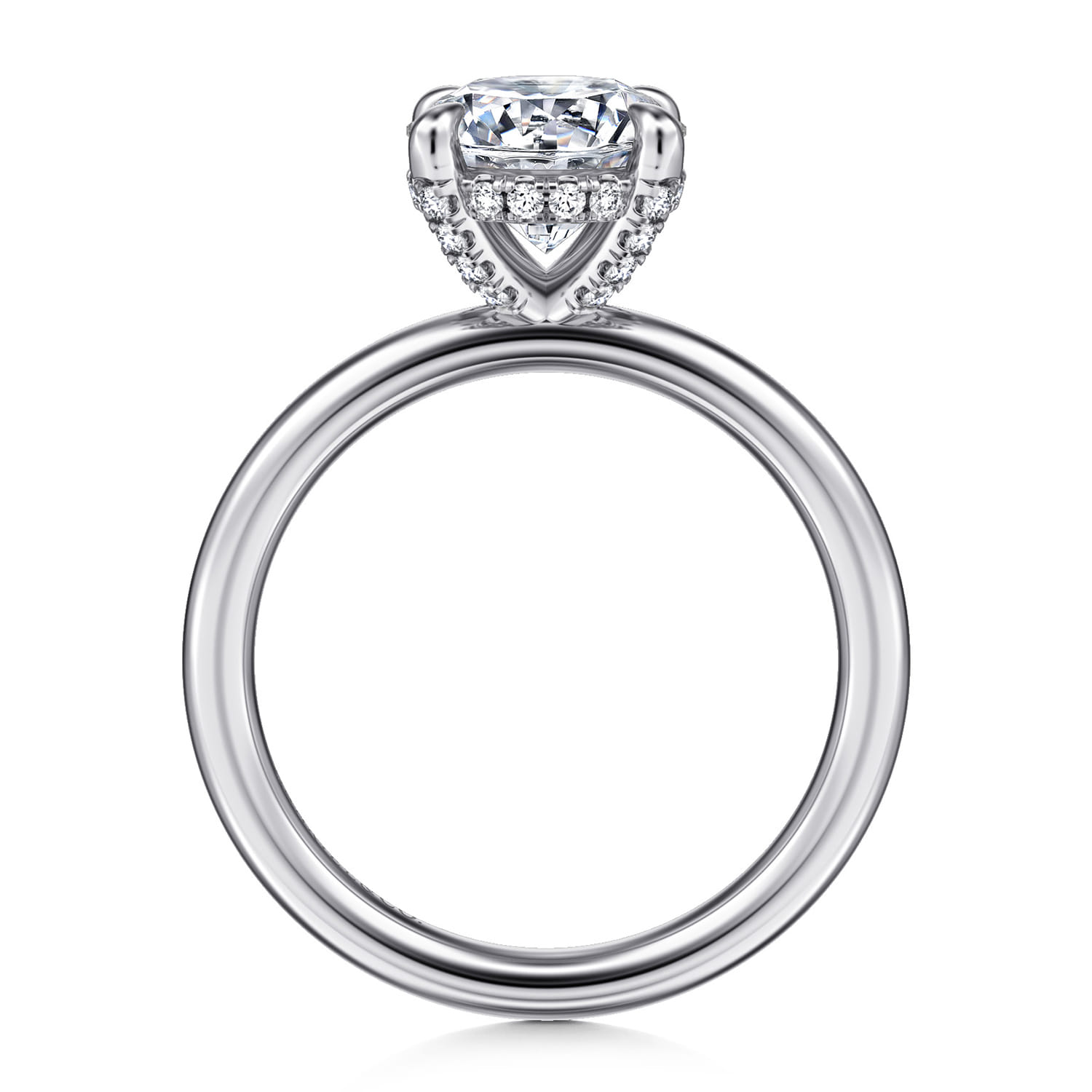Daniele - 14K White Gold Round Solitaire Diamond Engagement Ring - 0.16 ct - Shot 2