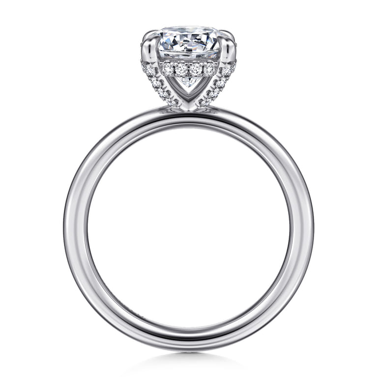 Daniele - 14K White Gold Round Solitaire Diamond Engagement Ring - 0.16 ct - Shot 2