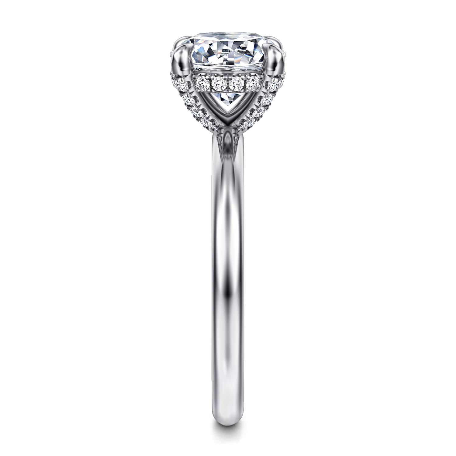 Daniele - 14K White Gold Round Solitaire Diamond Engagement Ring - 0.16 ct - Shot 5