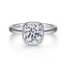 Deedie - 14K White Gold Bezel Prong Round Diamond Engagement Ring - 0.13 ct