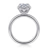 Deedie - 14K White Gold Bezel Prong Round Diamond Engagement Ring - 0.13 ct