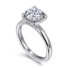 Deedie - 14K White Gold Bezel Prong Round Diamond Engagement Ring - 0.13 ct