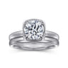 Deedie - 14K White Gold Bezel Prong Round Diamond Engagement Ring - 0.13 ct