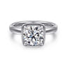 Deedie - 14K White Gold Bezel Prong Round Diamond Engagement Ring - 0.15 ct