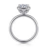 Deedie - 14K White Gold Bezel Prong Round Diamond Engagement Ring - 0.15 ct