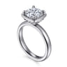Deedie - 14K White Gold Bezel Prong Round Diamond Engagement Ring - 0.15 ct