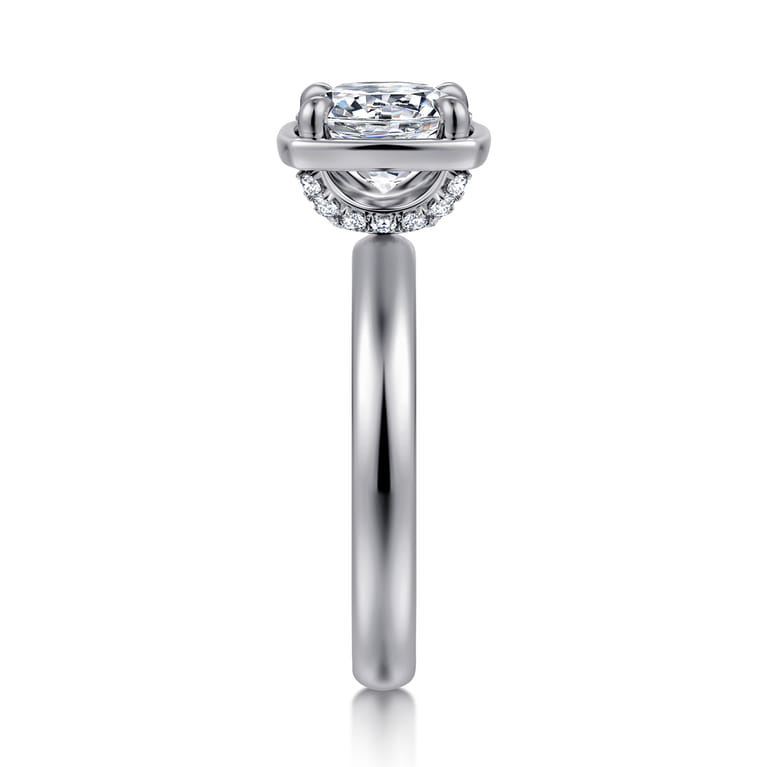 Deedie - 14K White Gold Bezel Prong Round Diamond Engagement Ring - 0.15 ct - Shot 4