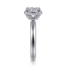 Deedie - 14K White Gold Bezel Prong Round Diamond Engagement Ring - 0.15 ct