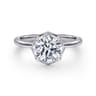Cassi - 14K White Gold Bezel Prong Round Diamond Engagement Ring - 0.06 ct