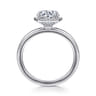 Cassi - 14K White Gold Bezel Prong Round Diamond Engagement Ring - 0.06 ct