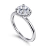 Cassi - 14K White Gold Bezel Prong Round Diamond Engagement Ring - 0.06 ct