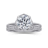 Cassi - 14K White Gold Bezel Prong Round Diamond Engagement Ring - 0.06 ct