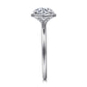 Cassi - 14K White Gold Bezel Prong Round Diamond Engagement Ring - 0.06 ct