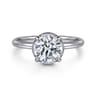 Catallina - 14K White Gold Bezel Prong Round Diamond Engagement Ring - 0.17 ct