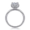 Catallina - 14K White Gold Bezel Prong Round Diamond Engagement Ring - 0.17 ct