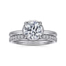 Catallina - 14K White Gold Bezel Prong Round Diamond Engagement Ring - 0.17 ct