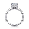 Aure - 14K White Gold 6 Prong Round Solitaire Diamond Engagement Ring - 0.05 ct