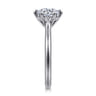 Aure - 14K White Gold 6 Prong Round Solitaire Diamond Engagement Ring - 0.05 ct