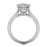 Aure - 14K White Gold 6 Prong Round Solitaire Diamond Engagement Ring - 0.05 ct