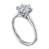 Aure - 14K White Gold 6 Prong Round Solitaire Diamond Engagement Ring - 0.05 ct