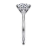 Aure - 14K White Gold 6 Prong Round Solitaire Diamond Engagement Ring - 0.05 ct