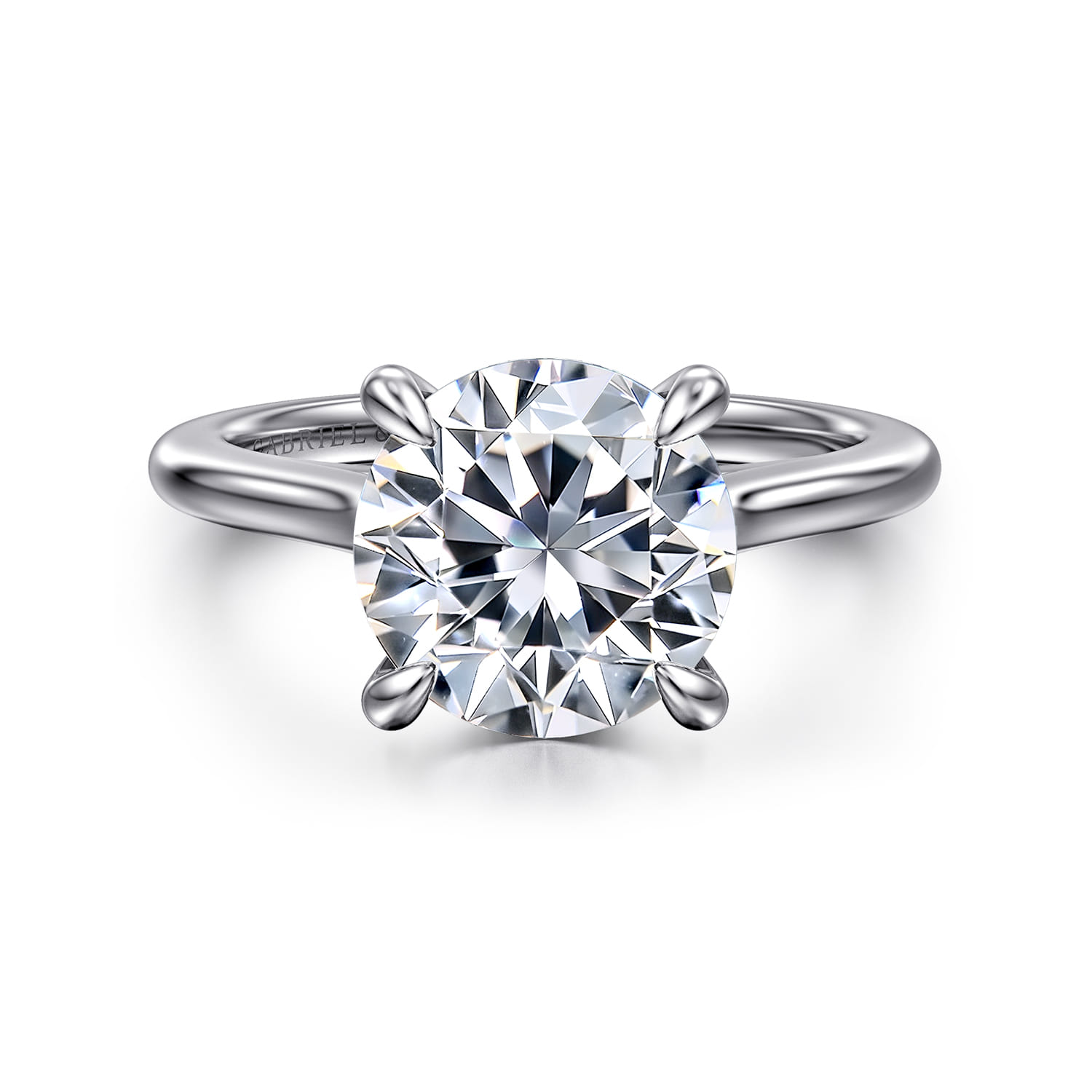 Ericka - 14K White Gold Round Diamond Engagement Ring - 0.15 ct - Shot 1