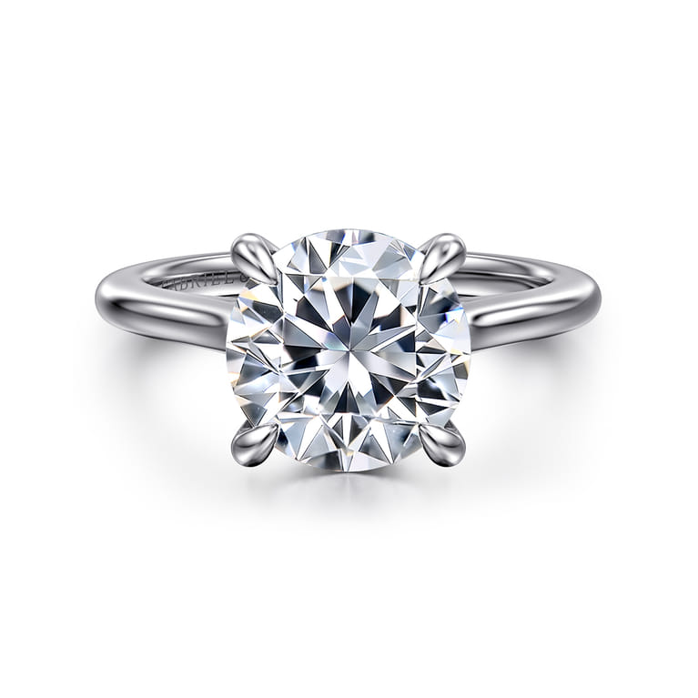 Ericka - 14K White Gold Round Diamond Engagement Ring - 0.15 ct - Shot 1
