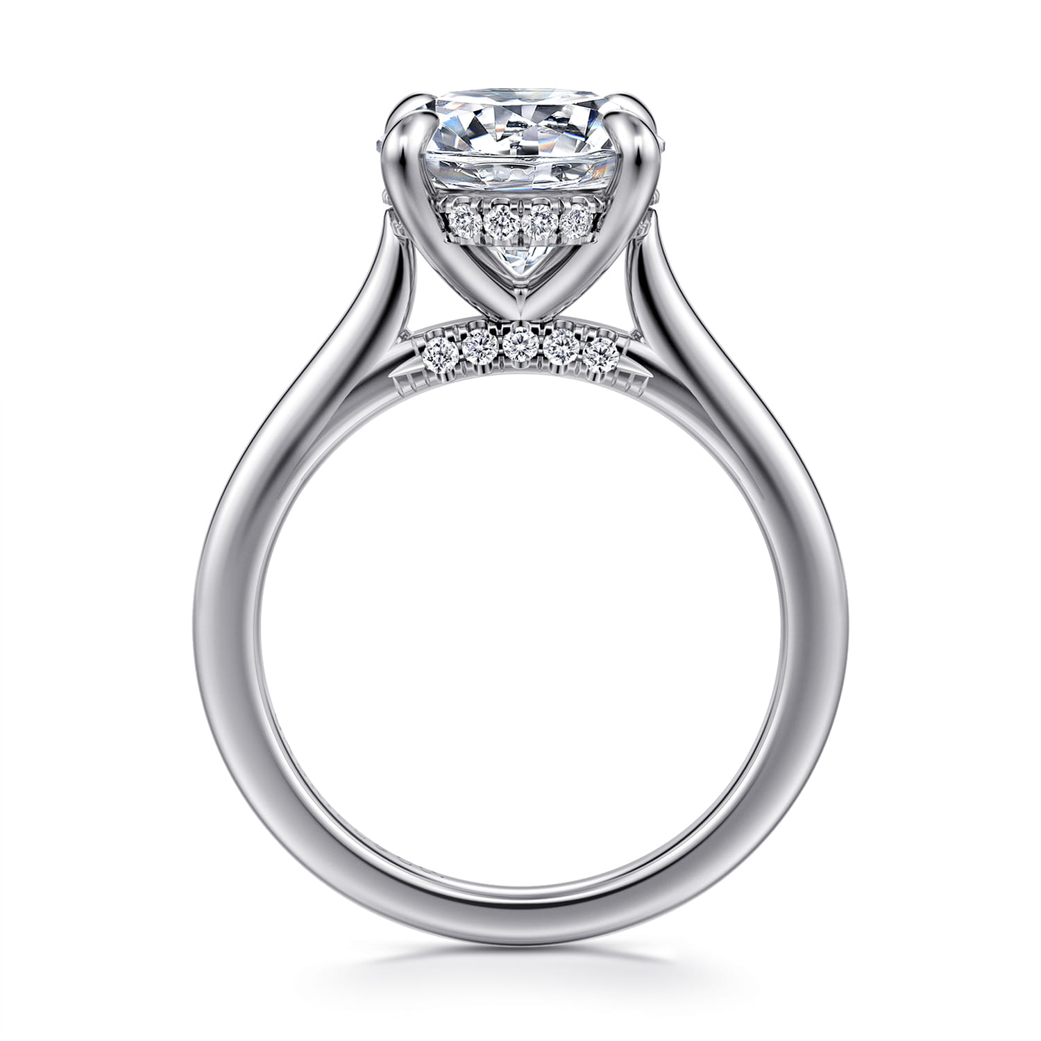 Ericka - 14K White Gold Round Diamond Engagement Ring - 0.15 ct - Shot 2