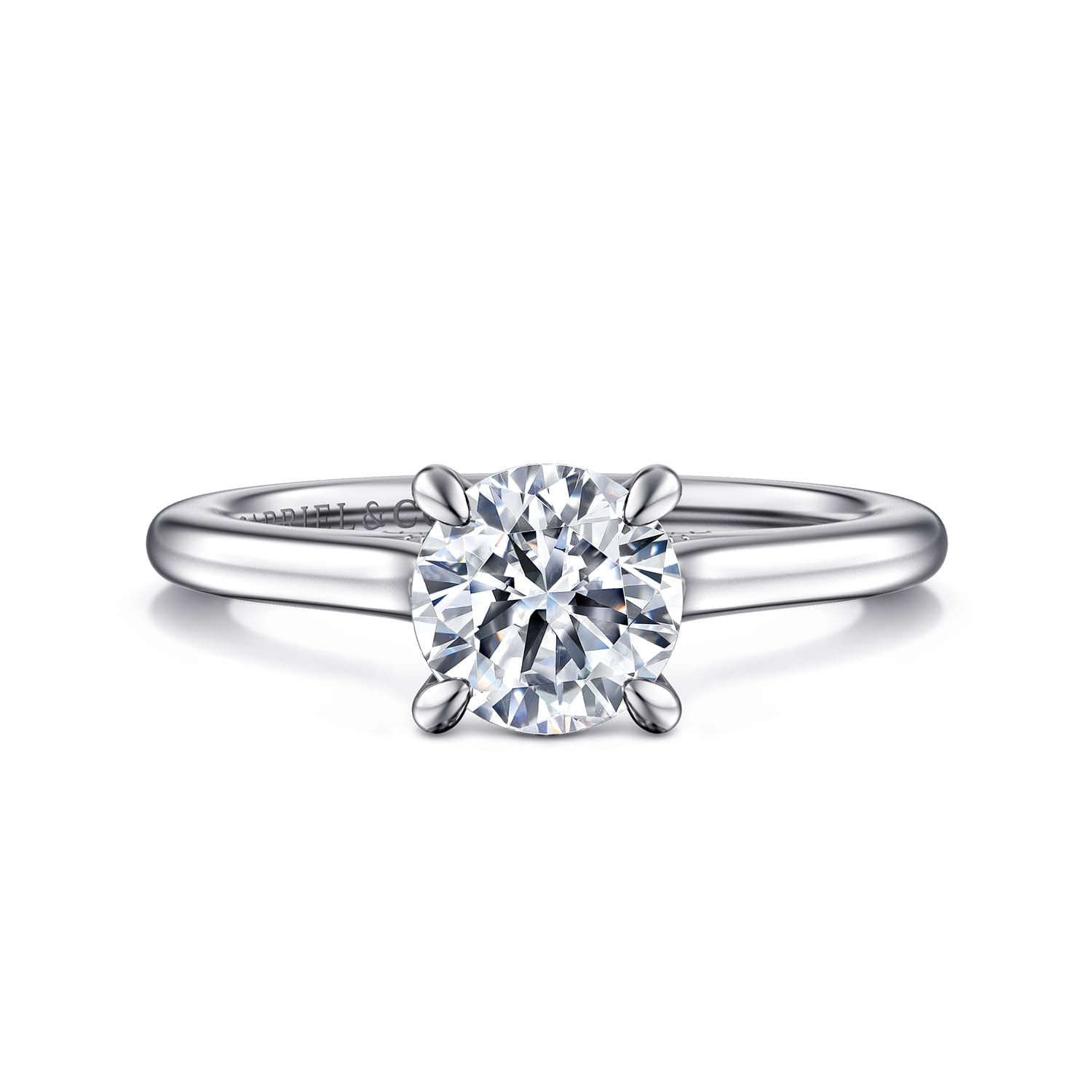 Ericka - 14K White Gold Round Diamond Engagement Ring - 0.11 ct - Shot 1
