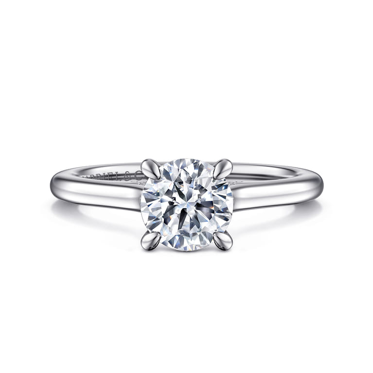 Ericka - 14K White Gold Round Diamond Engagement Ring - 0.11 ct - Shot 1