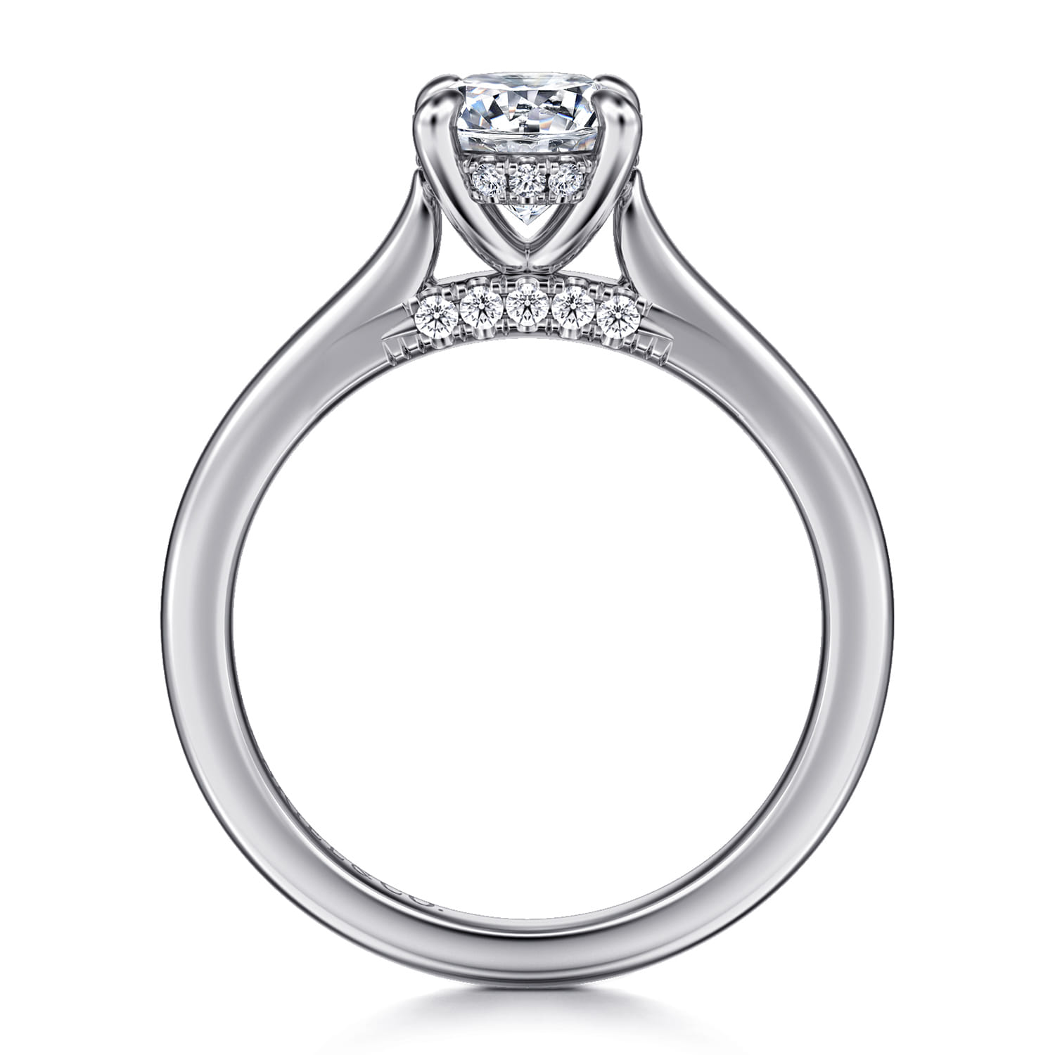 Ericka - 14K White Gold Round Diamond Engagement Ring - 0.11 ct - Shot 2