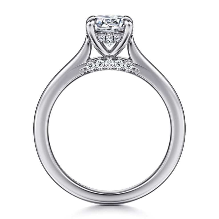 Ericka - 14K White Gold Round Diamond Engagement Ring - 0.11 ct - Shot 2