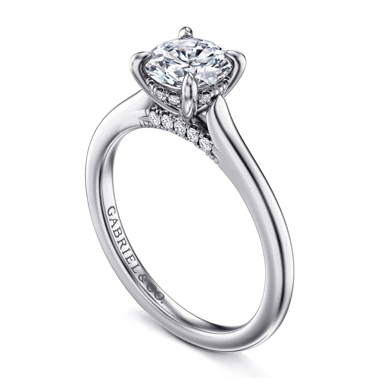 Ericka - 14K White Gold Round Diamond Engagement Ring - 0.11 ct - Shot 3