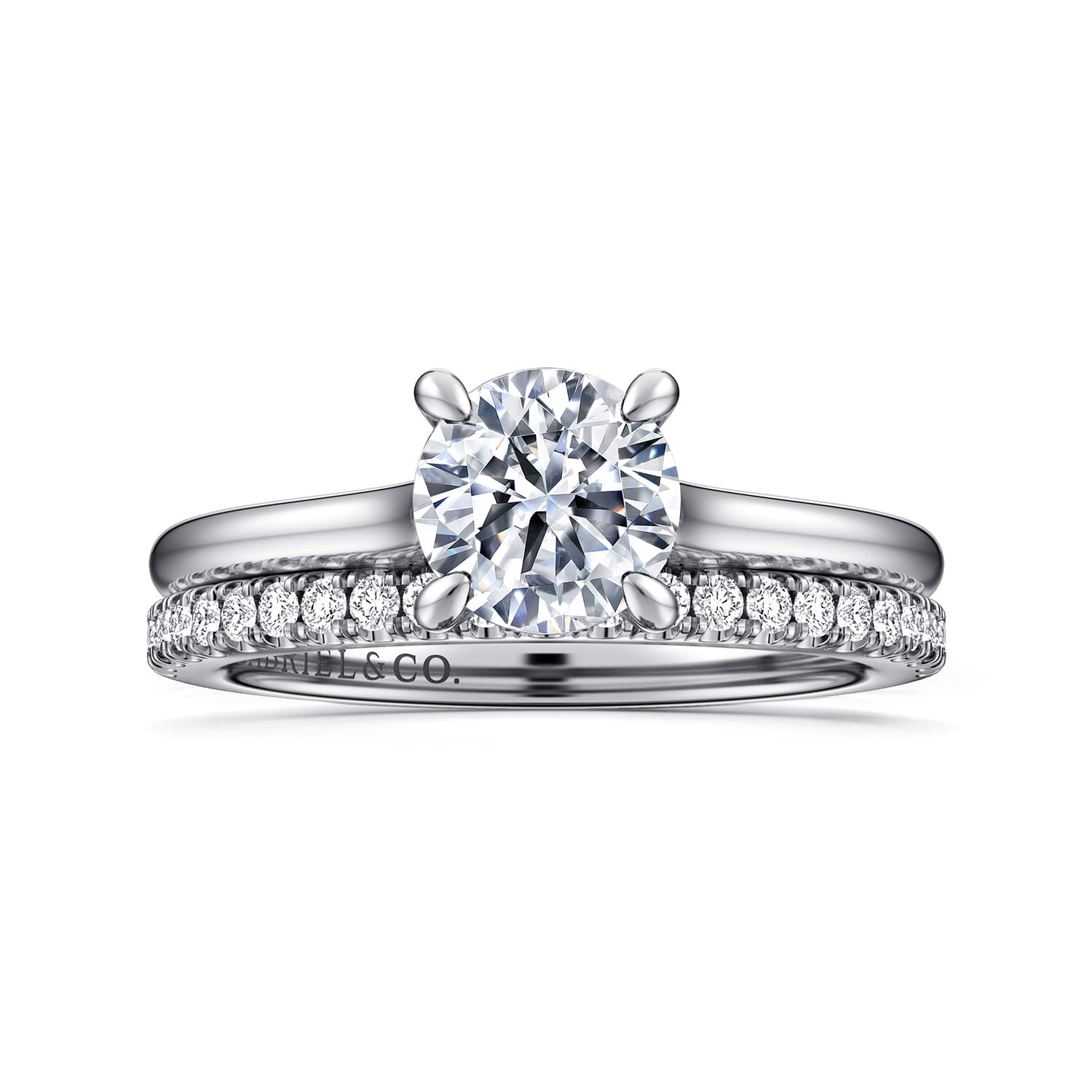 Ericka - 14K White Gold Round Diamond Engagement Ring - 0.11 ct - Shot 4