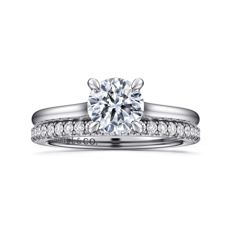 Ericka - 14K White Gold Round Diamond Engagement Ring - 0.11 ct - Shot 4