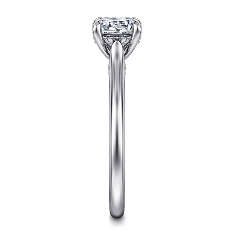 Ericka - 14K White Gold Round Diamond Engagement Ring - 0.11 ct - Shot 5